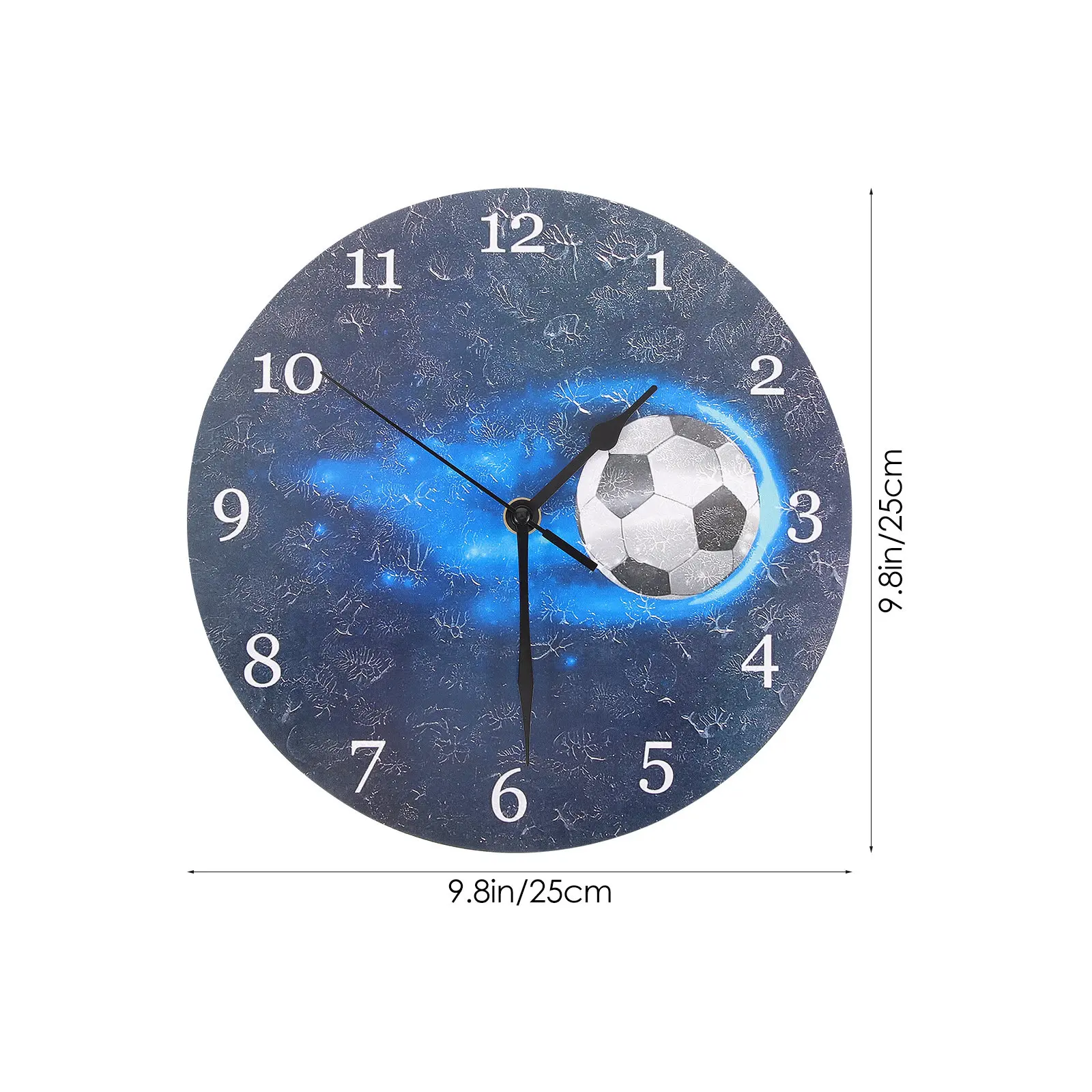 Football Wall Clock Round Shape Simple Style Battery Operated Silent Hanging Wall Clock Bedroom Living Room Decor