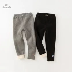 Dave Bella Children's Girls' Pants 2023 New Winter Casual Fashion Plush Tight Pants Warm Leggings Sport Outdoor DK4238189