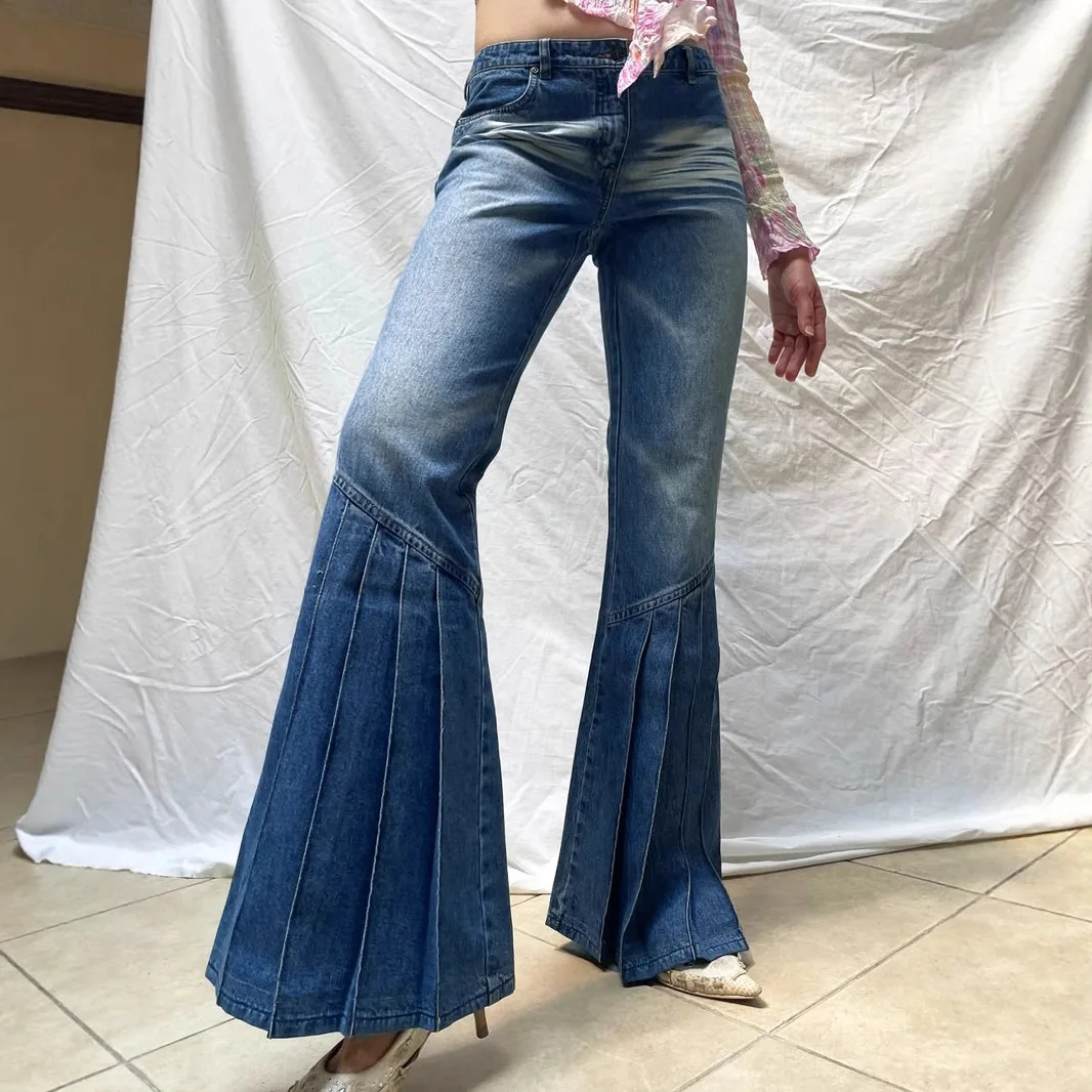 

Осень 2022, новые женские сексуальные джинсы с низкой посадкой, брюки, джинсы Spice Girl, повседневные брюки с подъемом бедер, уличная одежда