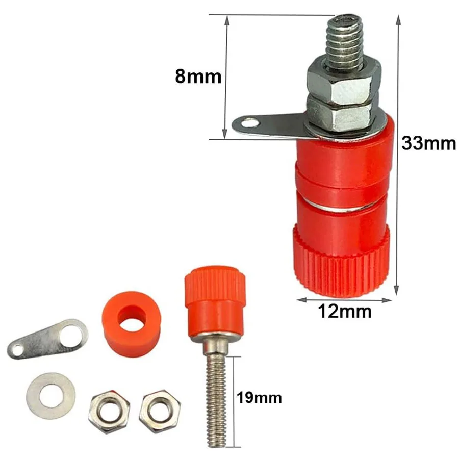 10 PCS 4mm Binding Post Terminals - Banana Plug Socket Connector Kit for Amplifier, Arduino, DIY Electronics & Audio Projects