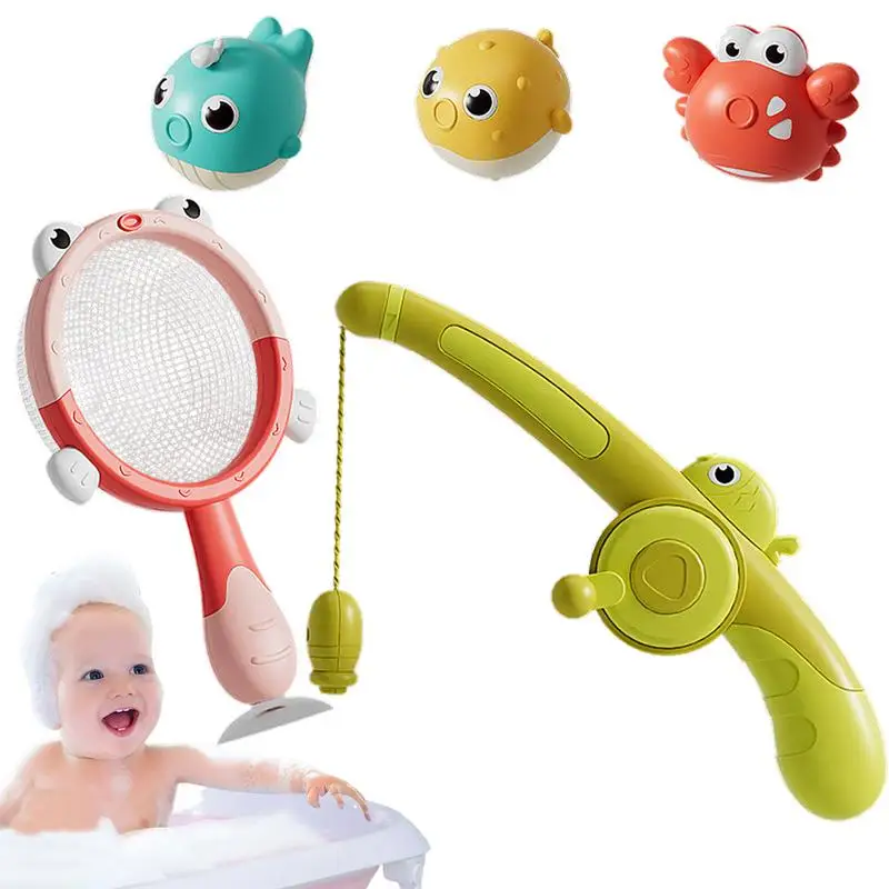 

Toddler Fishing Toy Fishing Play Set Magnetic Fish Toddler Fishing Game Water Toys Fishing Rod Net Floating Animals Fish Bath To