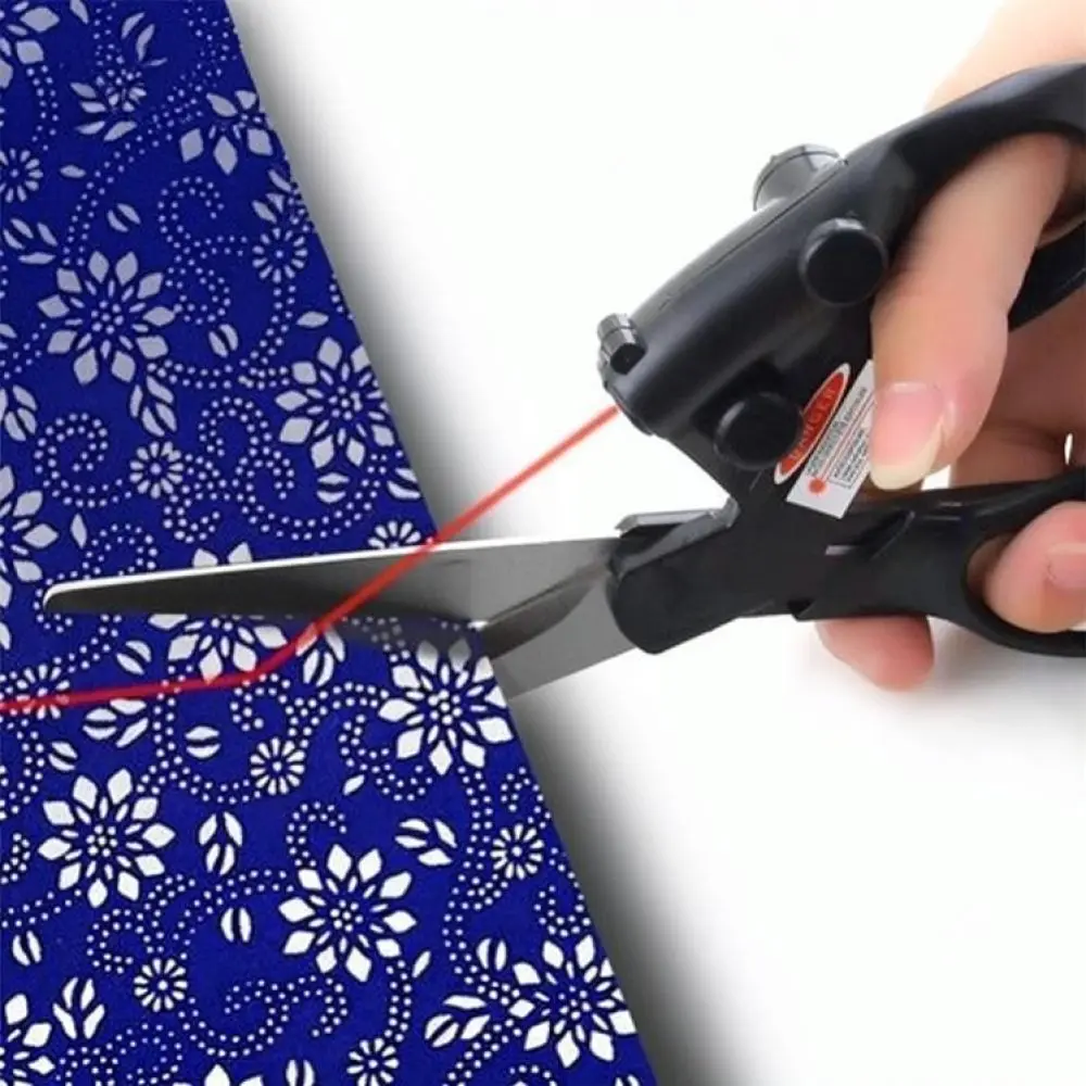 Laser Guided Tailoring Scissors Multi Functional Fabric Cutter Precision Tool For Sewing Crafts Straight Line Guide