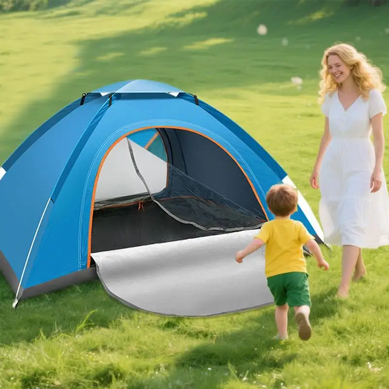 Waterproof Camping Tent Family Tent Portable Camping Supplies Sun Shelter 2 Person With Mesh Door Anti UV Waterproof For Beach