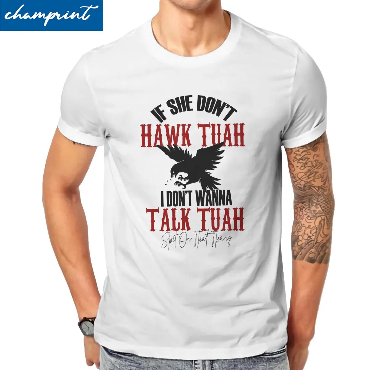 Vintage Spit On That Thang Hawk Tuah T-Shirts Men Crewneck Cotton T Shirt  Short Sleeve Tee Shirt Birthday Gift Clothes