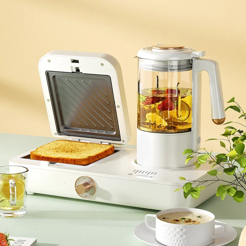 Multifunctional Breakfast Maker, máquina de sanduíche, temporizador de função múltipla, café, waffle, brinde, 3 em 1