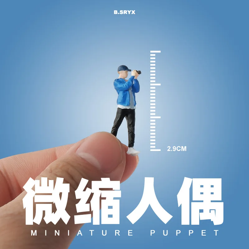 رسمت المنمنمات 1/64 مصور ذكر أنثى تمثال دمية صغيرة نموذج المشهد الإبداعي الدعائم عرض المناظر الطبيعية الديكور