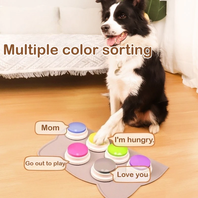 Pet communication button, dog talking voice toy, bell press trainer, magic recording and sound-producing squeeze box