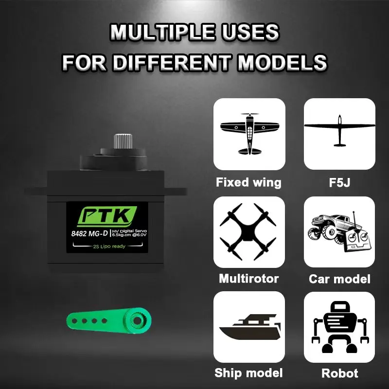 PTK e VOTIK 8482 MG-D 18g Servo Digitale Metal Gear per EPO aereo Aliante Modello RC Aereo Robot Hitec HS-82 stesso livello