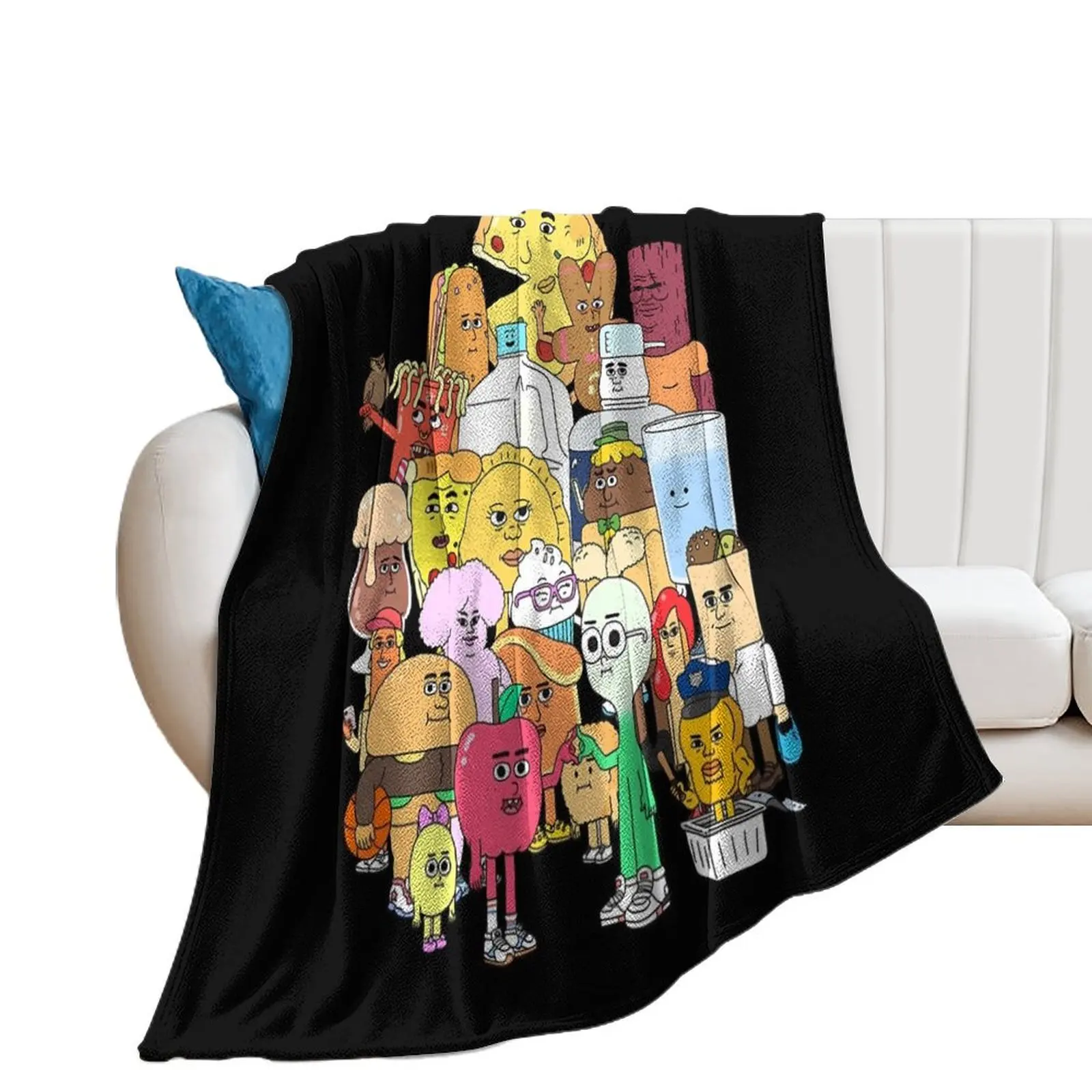 The Apple and Onion Gang Throw Blanket Decorative Beds wednesday Blankets