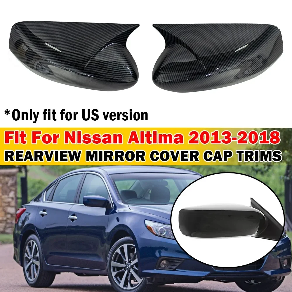 For US Nissan Altima 2013-2018 Car Sticker Rearview Side Mirror Cover Wing Cap Exterior Case Trim Accessories Vehicle Decoration