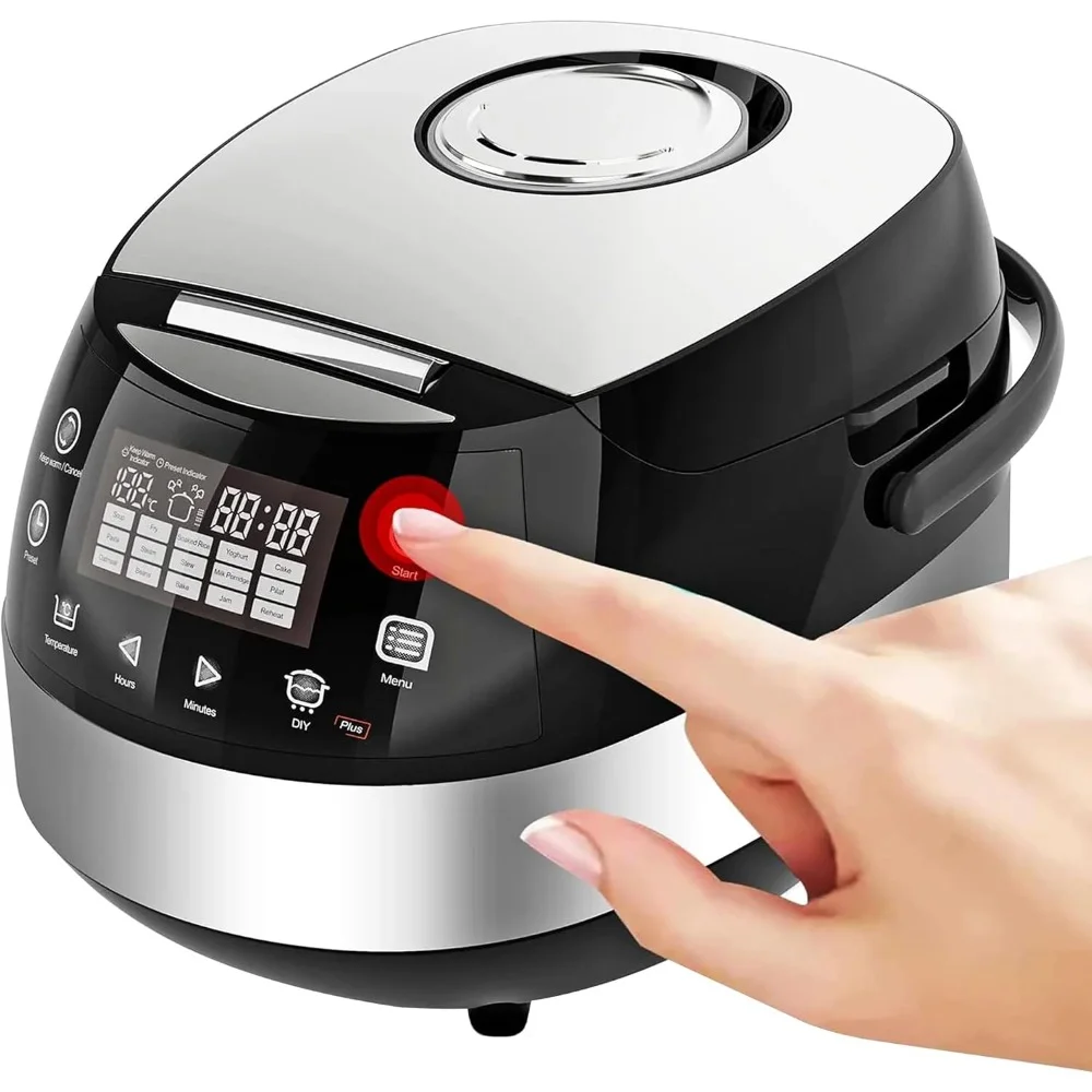 HAOYUNMA 5.3Qt Asian Rice Cooker Digital Programmable 17-in-1 Ergonomic Large Touch Screen Electric Multi Cooker Slow Coo