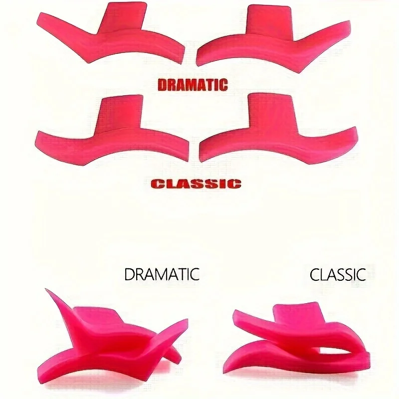 مجموعة استنسل تحديد العيون من السيليكون مكونة من قطعتين مع مقبض ABS - قوالب تحديد عين القطة المضادة للحساسية وقوالب بطانة مجنحة