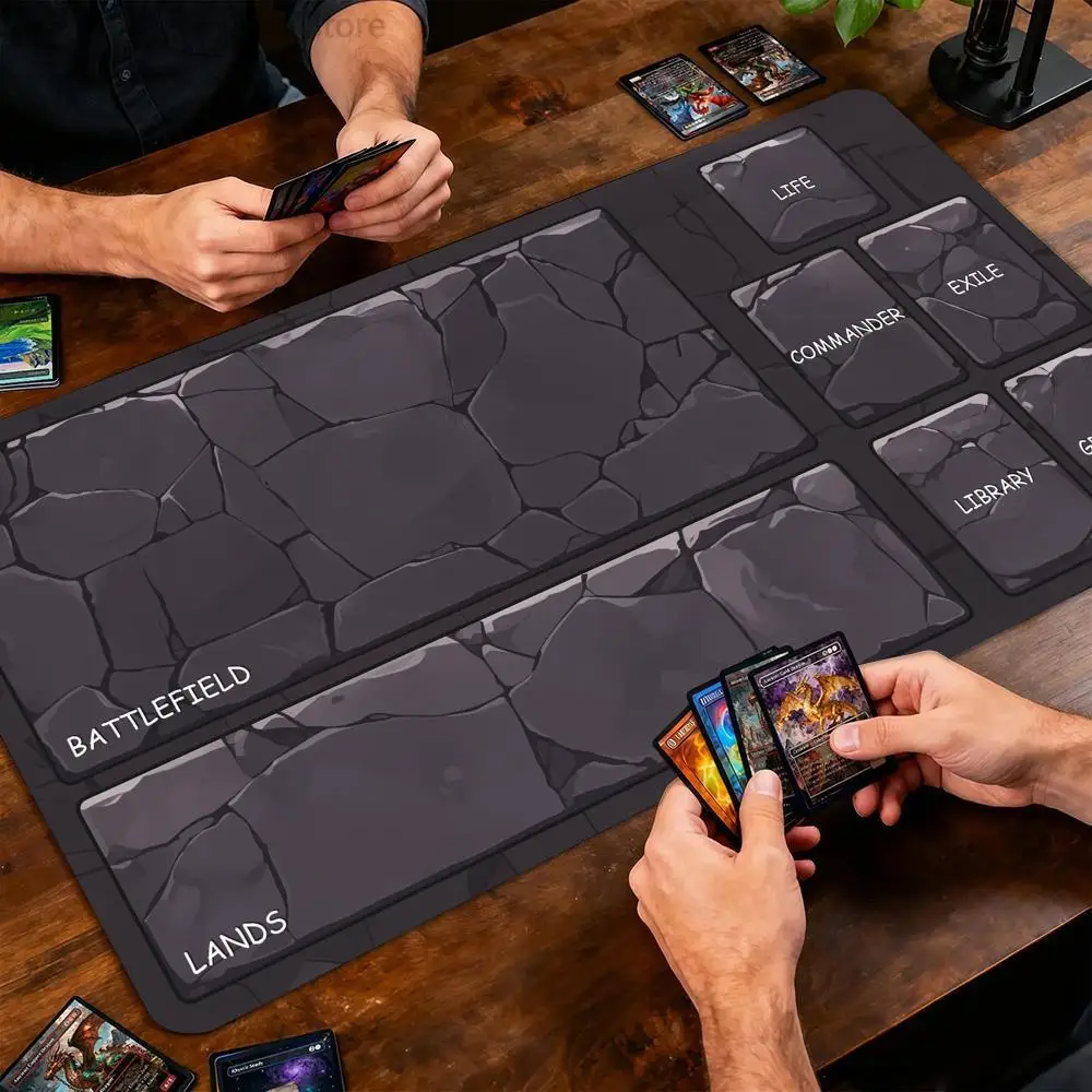 Black Rock Texture Magic Card Battle Mat MTG Playmat Anti-slip Base  Gathering Gaming Mats Board Game Mat for TCG