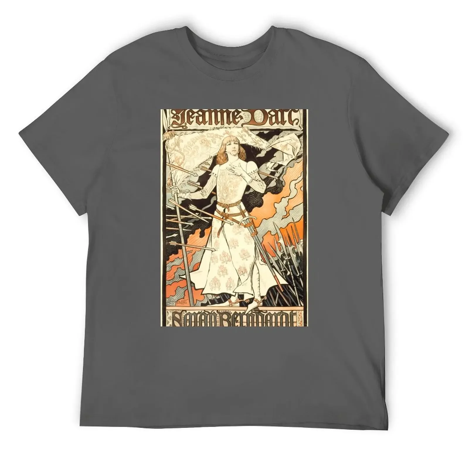 Enhanced Sarah Bernhardt Joan of Arc Theatre Advertisement 1894 T-Shirt basketball graphic tees blanks plus size men clothing