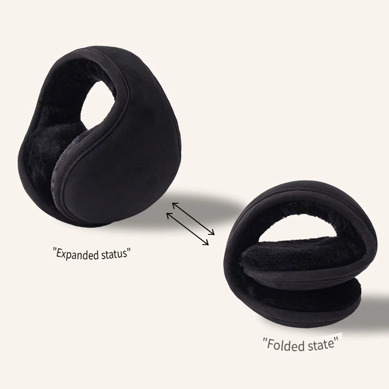 أغطية للأذنين شتوية دافئة قابلة للطي - أغطية أذن من الصوف الناعم للجنسين خلف أغطية الأذن للتزلج في الهواء الطلق #6