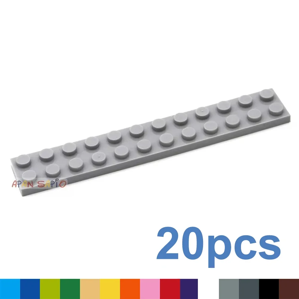 

20pcs 2x12 Dots DIY Building Blocks Thin Figures Bricks 12Color Educational Creative Size Compatible With 2455 Toys for Children