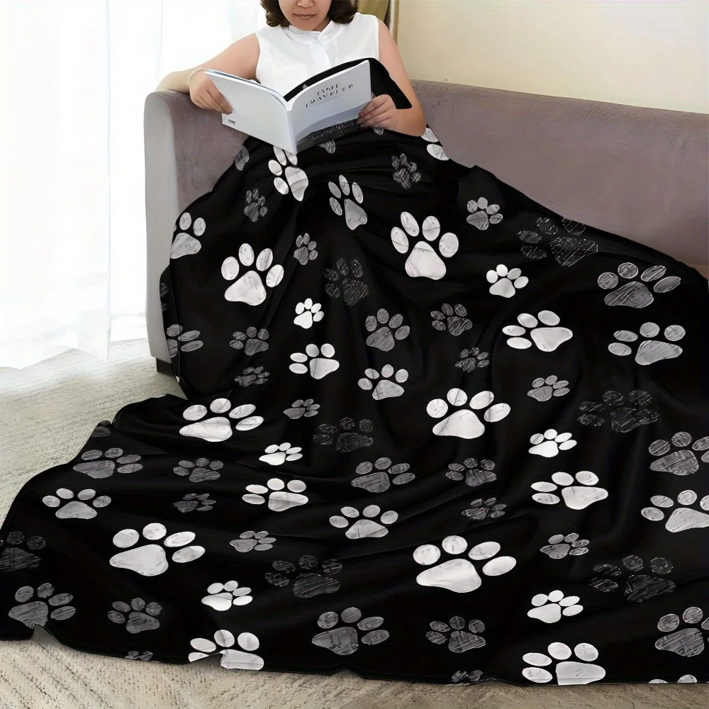 Countryside Patchwork Flower Fleece Blanket Soft Cozy Throw Blanket For Office Desk Nap Use