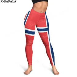 Norway Coat Of Arms Love Country Leggings 3D Print Women Yoga Girl Stretch GYM Slim High Waist Legging Summer Sports-1