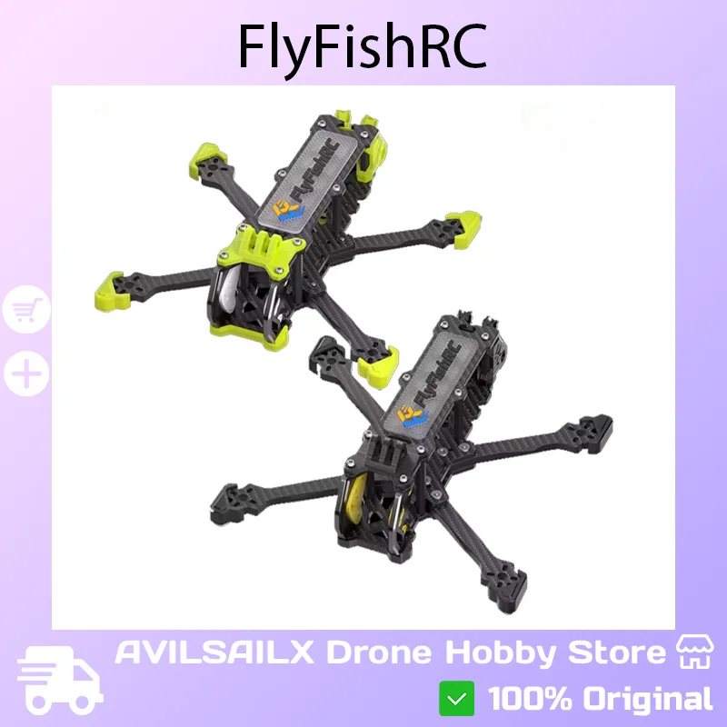 

FlyFishRC Volador VX3 VX3.5 O4 FPV Drone Frame 3/3.5 Inch Carbon Fiber Frame Kit Compatible with O4 Air Unit for RC FPV Freestyl