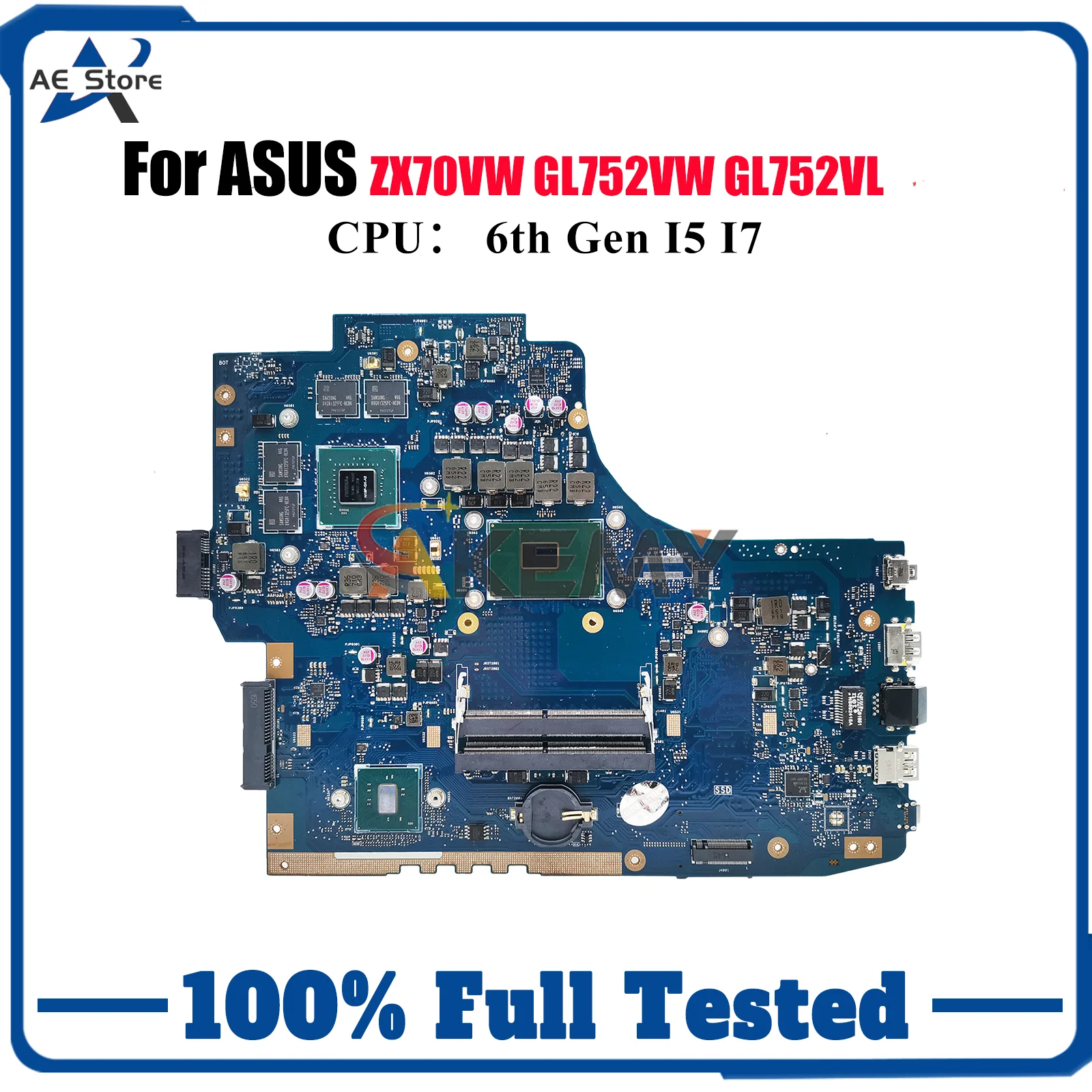 

GL752VW Laptop Motherboard For ASUS ROG Strix GL752V ZX70VW GL752VL GL752VW Notebook Mainboard With I5 I7 CPU 100% tests OK stk