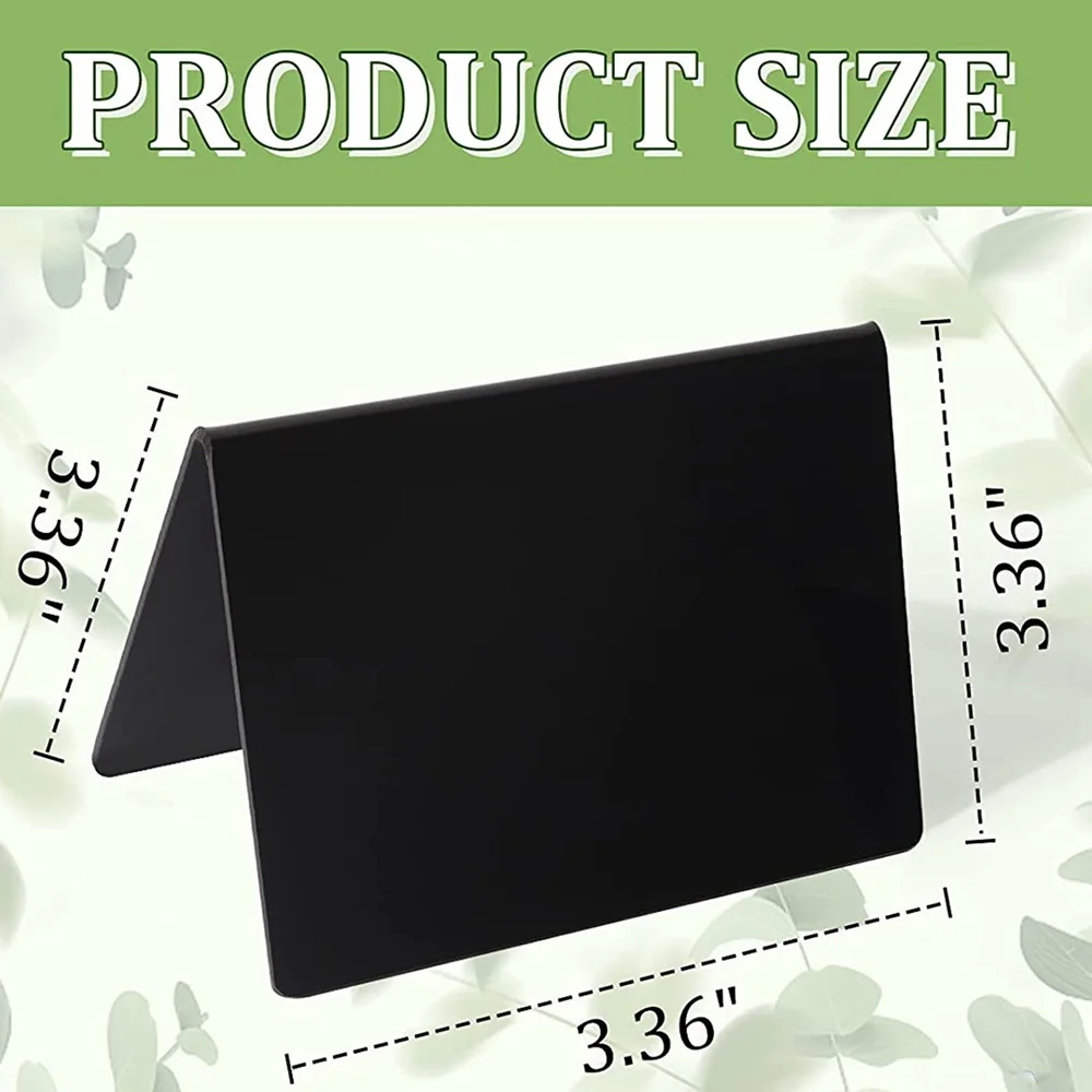 A33R-15 Pcs Acrylic Mini Chalkboard Sign For Food 4 X 3 Inch Small Chalkboard Sign Tabletop Chalkboard Signs Blackboard A