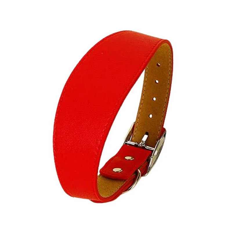 Collar ancho de cuero para perro, para galgo, sabues afganos, Deerhound, Lurcher, Whippet, Dachshund, accesorios para mascotas