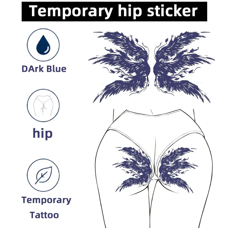 Realistic Tattoos on Female Buttocks and Buttocks, Waterproof Body Art, Realistic angel Wing Patterns, Temporary stickers, Juice