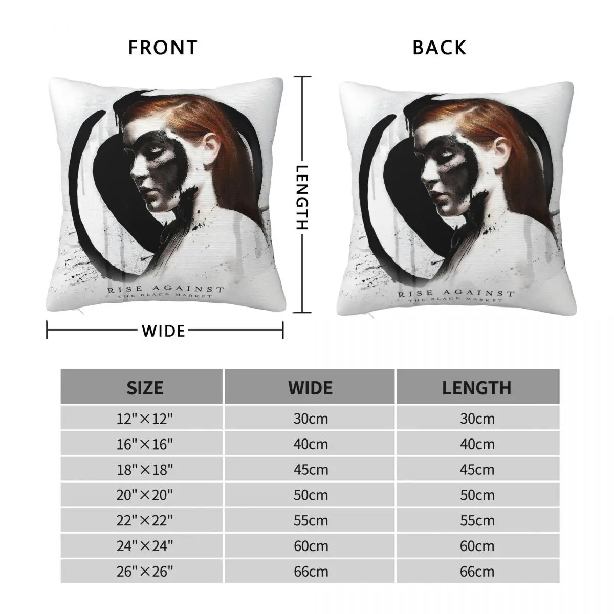 Rise Against The Black Market Square Pillowcase Polyester Linen Velvet Pattern Zip Decor Sofa Cushion Cover 18