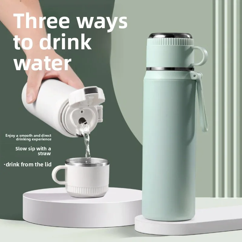 

New 316 Stainless Steel Insulated Water Bottle for Women Large Capacity Portable Travel Cup with Straw