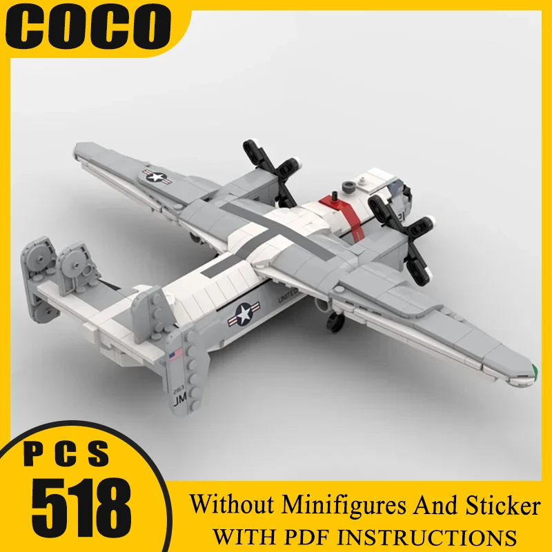 

Moc строительные кирпичи в стиле милитари, масштаб 1:72, C-2, модель бомбардировщика Greyhound, технология, модульные блоки истребителя, набор «сделай сам», сборка, подарок