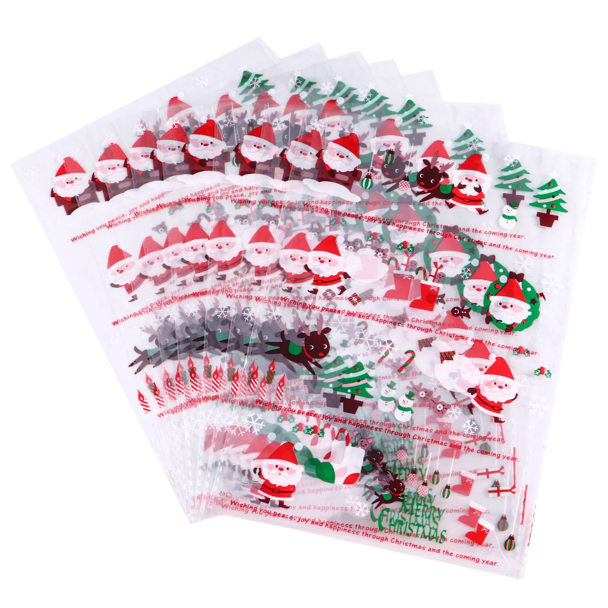 

100 Pcs Clear Gift Bag Biscuit Bags for Gifts Candy Christmas Cellophane Bags Plastic