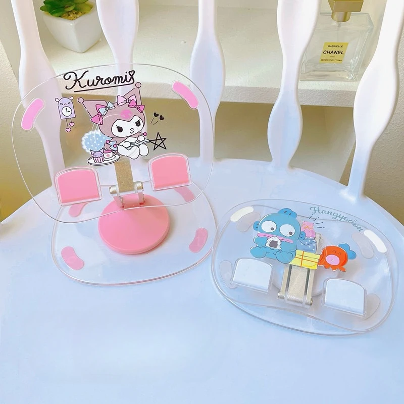 Anime Sanrio Hangyodon Hello Kitty Tablet Bracket Cinnamoroll Cartoon Large Desktop Tablet Fold Support Frame Cute Girly Heart