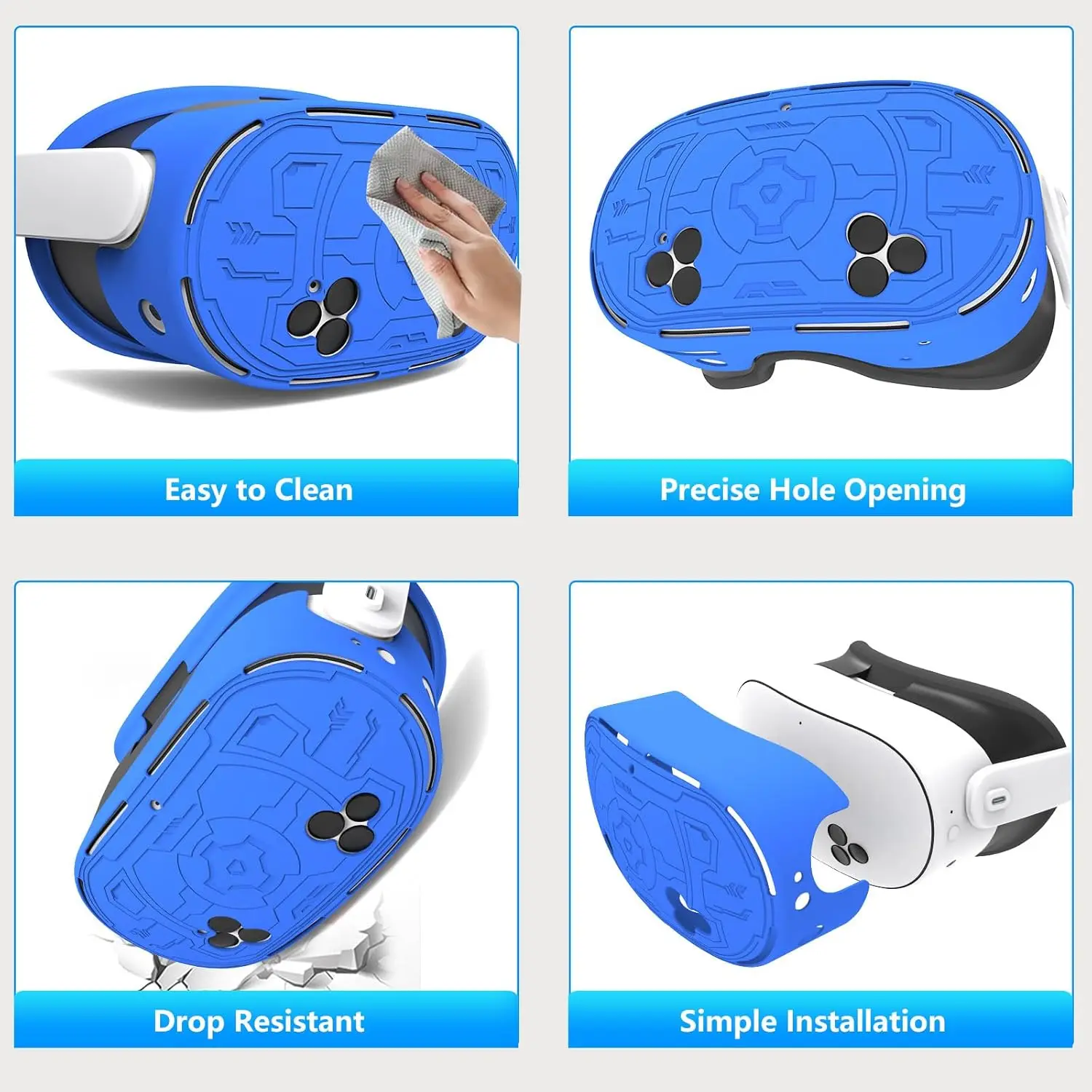 

Silicone Cover Accessories for Meta Quest 3s Includes VR Silicone mask TPU Hardshell Cover Battery Opening Controller Grip Cover