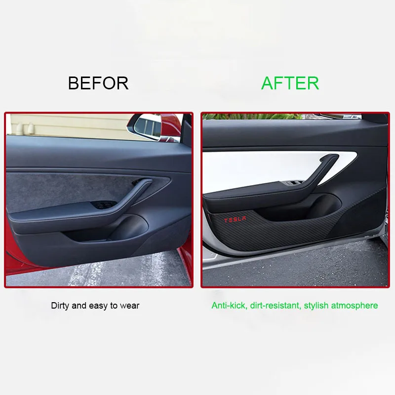 Car Door Anti-Kick Pad For Tesla Model 3 /S/X Car Door Protection Film Sticker Interior Modified Accessories Decoration