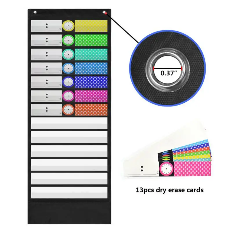 Bolso gráfico para sala de aula, programação diária, horário de aula, para planejar o dia ou exibição da sua sala de aula, estudo diário palavras