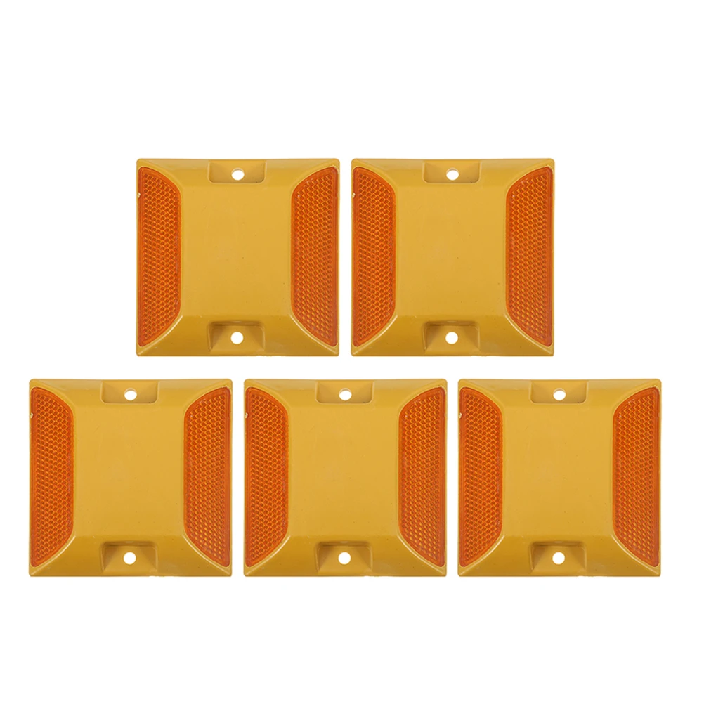 

5pcs Road Studs Plastic Raised Design Night Visibility Highway Markers Driveway Reflectors Safety Signs