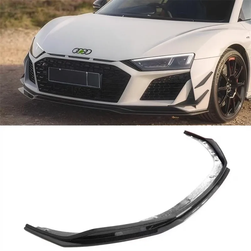 

Для Audi R8 2022-2024 передняя губа из настоящего углеродного волокна, передний бампер, нижняя губа под спойлер, сплиттер, автомобильные аксессуары, комплект кузова