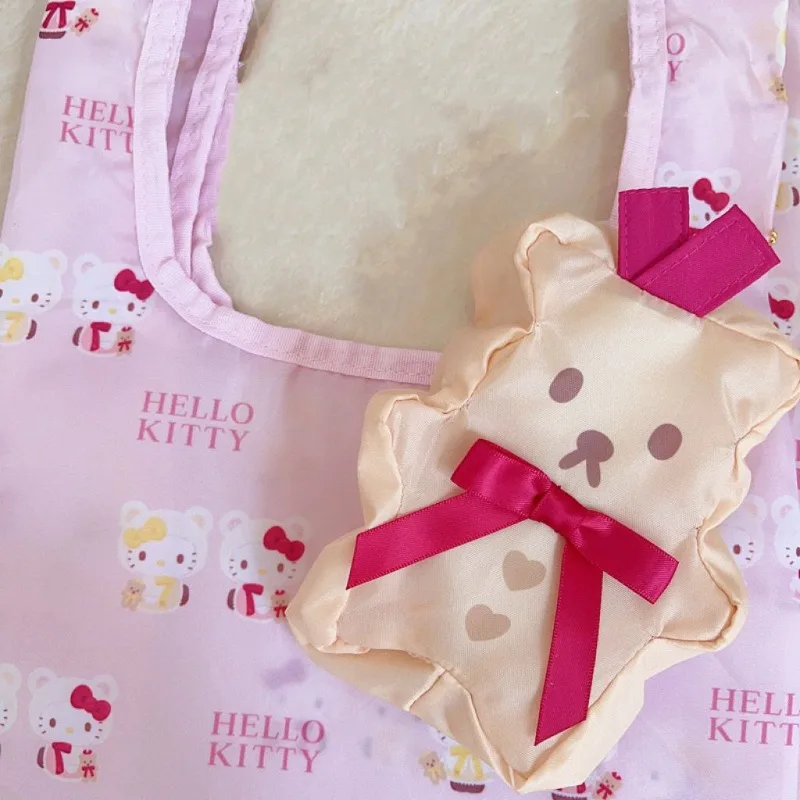 

Sanrio Hello Kitty Anime Kawaii Ins Fashion Large Capacity Foldable Portable Storage Bag Cute Lovely Doll Handbag Gifts Toys
