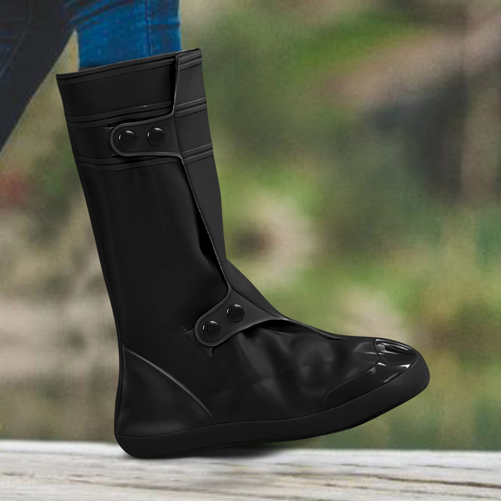 

Thickened Anti Skid Rain Boot Covers Wear Resistant Shoe Protectors Reusable Snow Proof Cycling Hiking Safety Over Shoes Adults