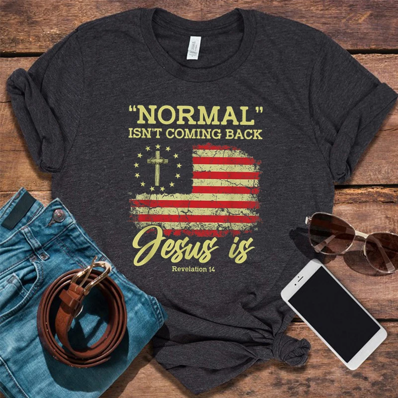 

Jesus Shirt Inspirational Shirt American Flag Tee Christian T Shirts Coming Back Jesus Shirts Religious Cross Tops Goth