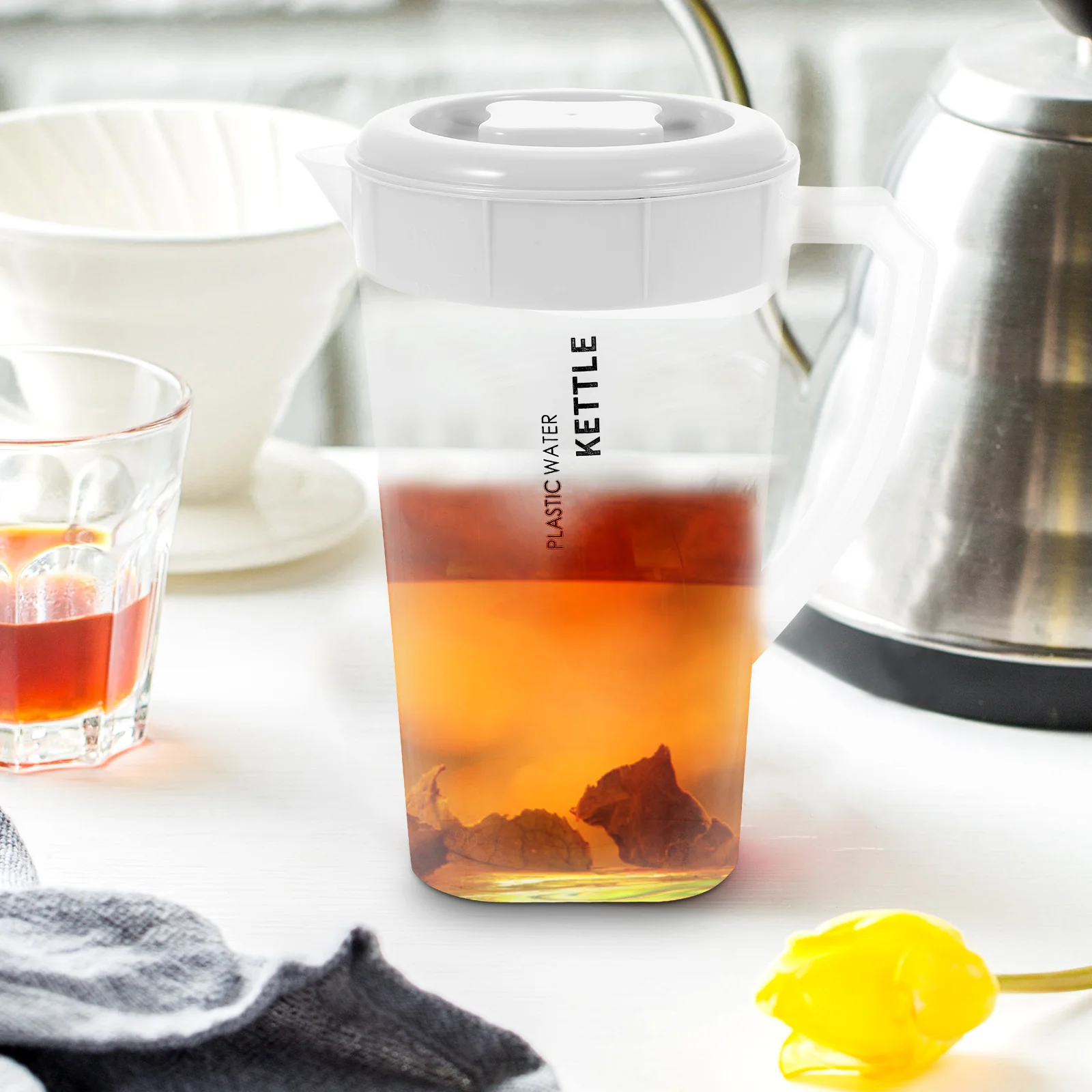 

Cold Beverage Juice Pitcher Water Jug Lid for Fridge Tea Juicer Container Kitchenware Set Safe Drink Glass Plastic