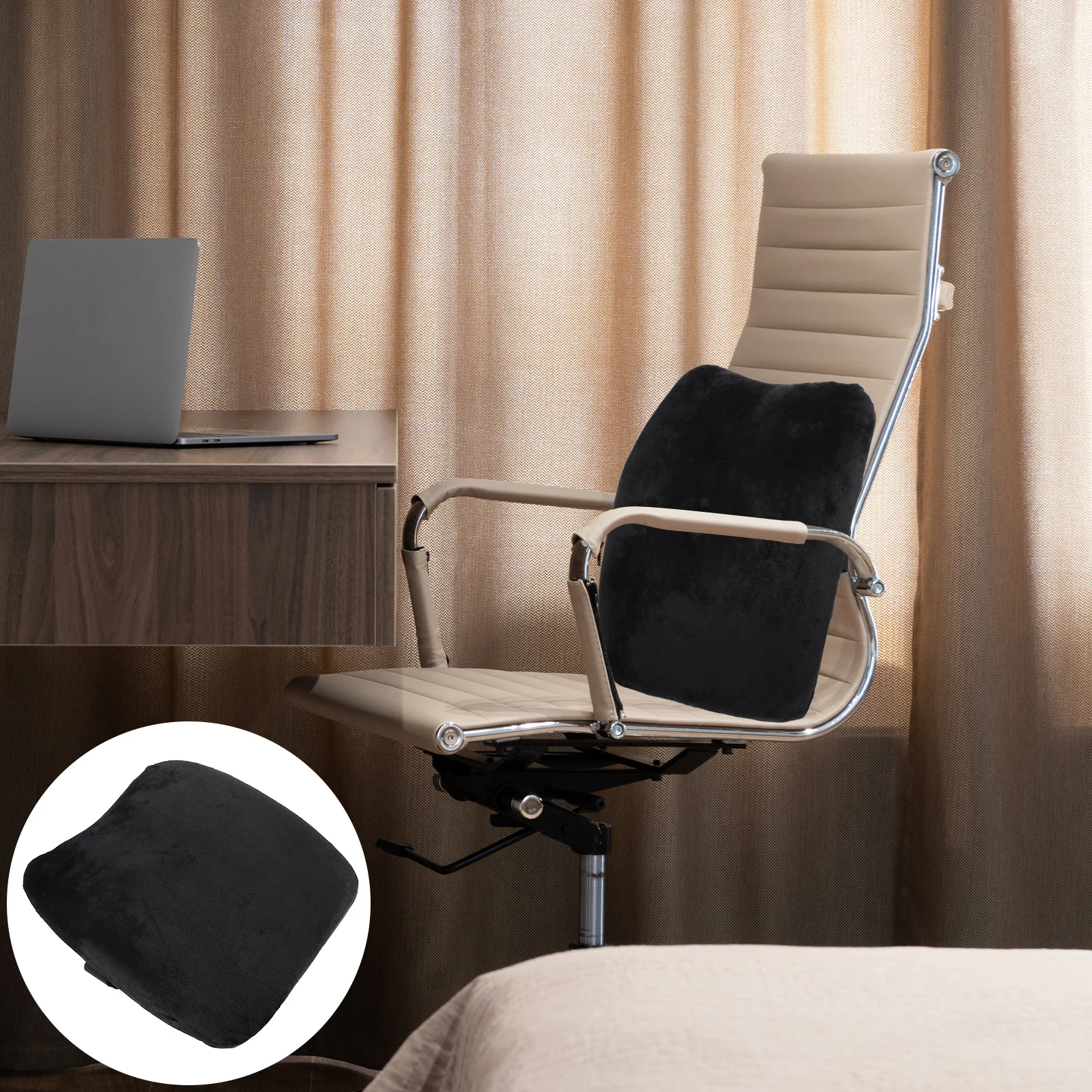 

Comfortable Memory Foam Lumbar Pillow Supportive Back Cushion for Office Work Driving Travel Maintains Shape After Extended Use