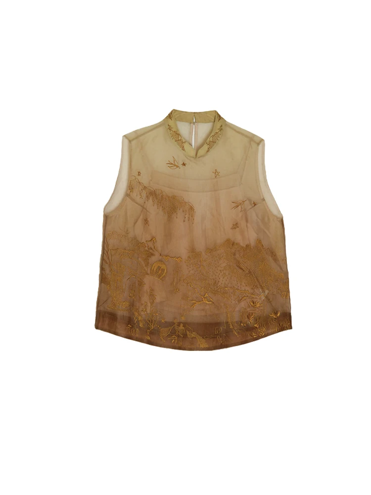 

Новый китайский вышитый жилет-топ с тяжелой вышивкой, комплект с ремнем, Forever 2, для повседневной носки, летняя одежда для женщин