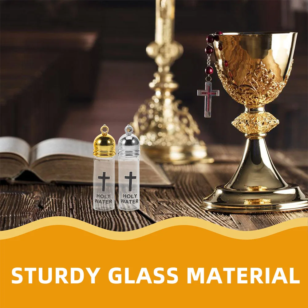 2 قطعة زجاجات المياه المقدسة الكاثوليكية المسيحية الزجاج مجموعة قوارير نعمة فارغة للمعمودية بالتواصل حفلة تفضل الكنيسة المنزلية #6