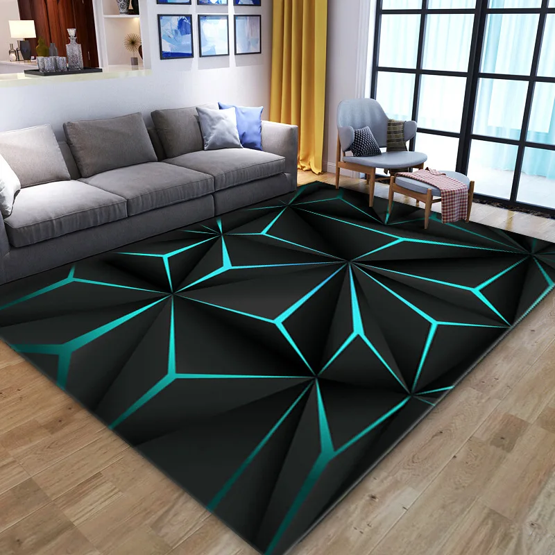 Gorgeous Geometric Visual Area Rug Large Carpets for Home Living Room Bedroom Decor Sofa Kitchen Doormat Non-slip Soft Floor Mat