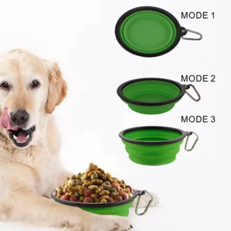 Robuste, tragbare Futter- und Wasserschale aus TPR für Katzen und Hunde, zusammenklappbare Silikon-Reiseschale für den Außenbereich. – Detail 10