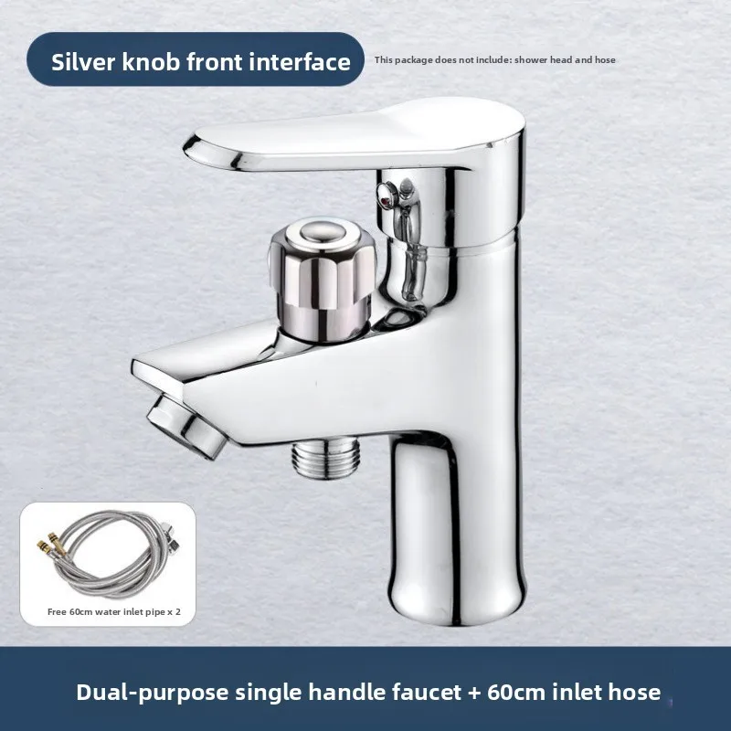 Basin Faucet Hot Cold Water Mixer Tap 2‑in‑1 Bathroom Sink Faucet With Handheld Shower Sprayer Dual Use For Washing Face Bathing