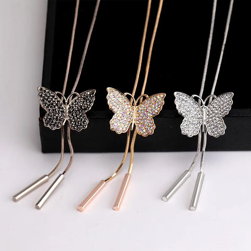 

The long butterfly necklace pendant for women's sweater chain is simple and fashionable