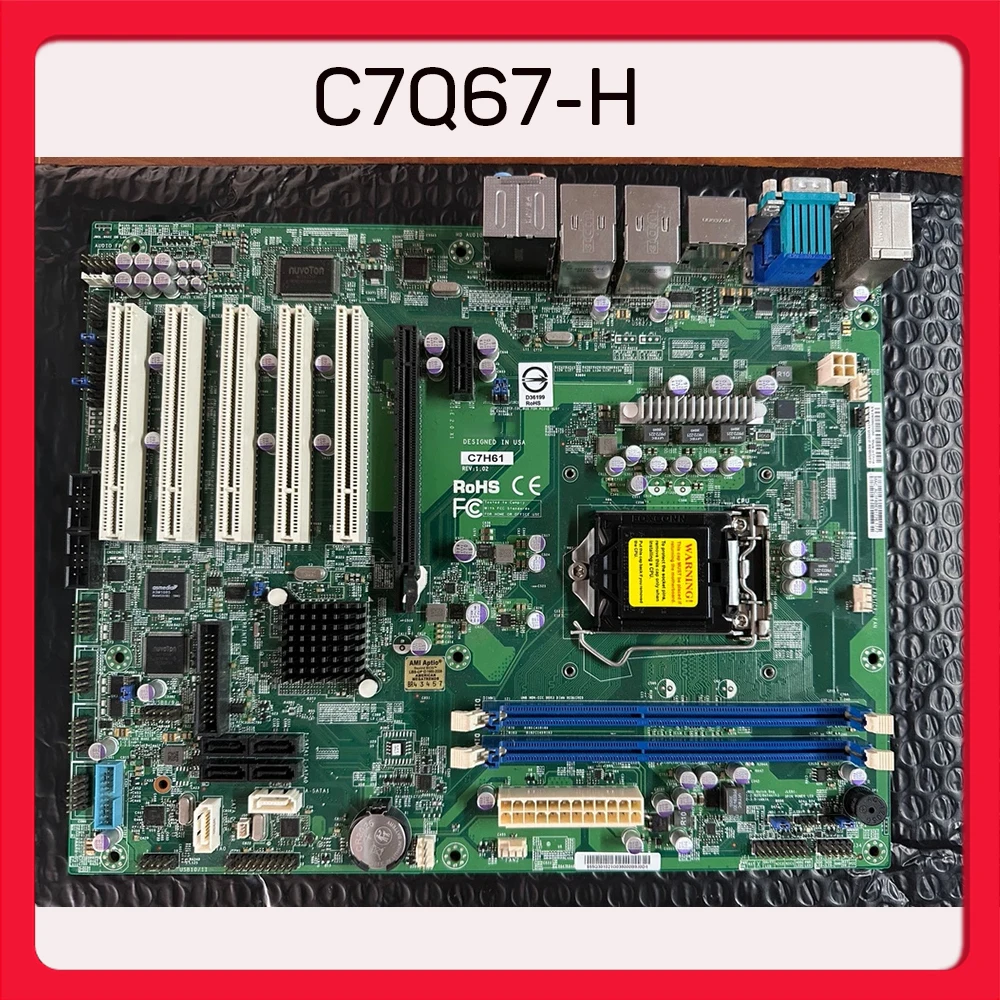 For Supermicro Industrial Control Motherboard 1155 Stitches C7Q67-H