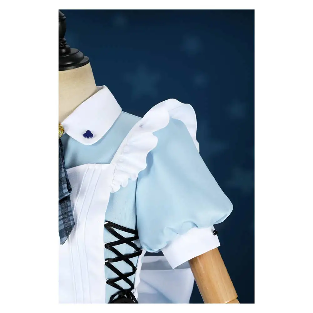 Anime LoveLive Muse Cosplay Blue Dress Accessories Outfits Maid Costume Women Disguise Halloween Carnival Party Roleplay Suits